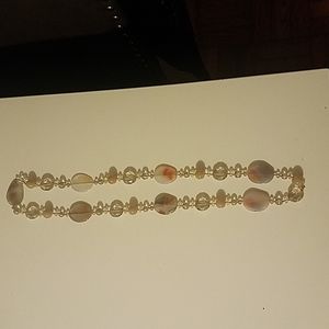 Multi colored natural stone/crystal necklace.